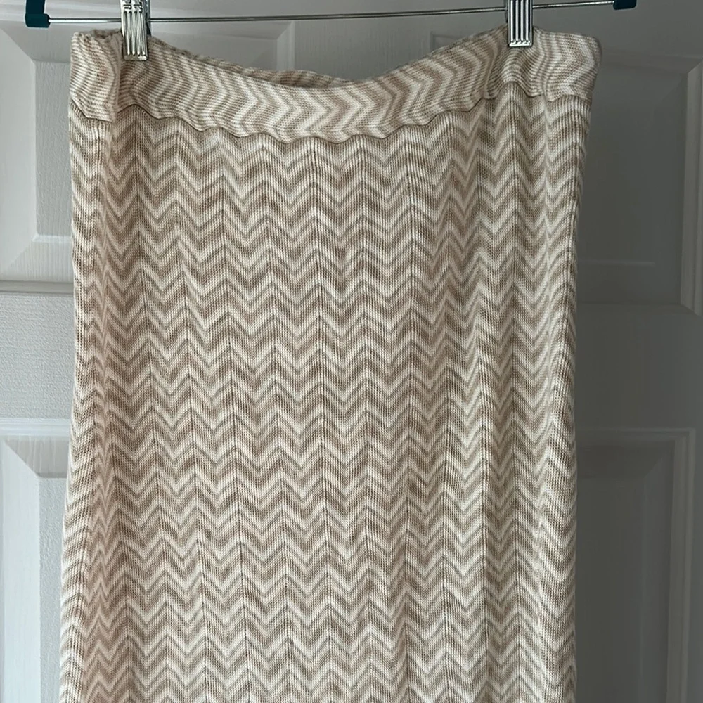 Moda International Vintage Knit Cotton Blend Chevron Print Maxi Skirt Women’s XL
